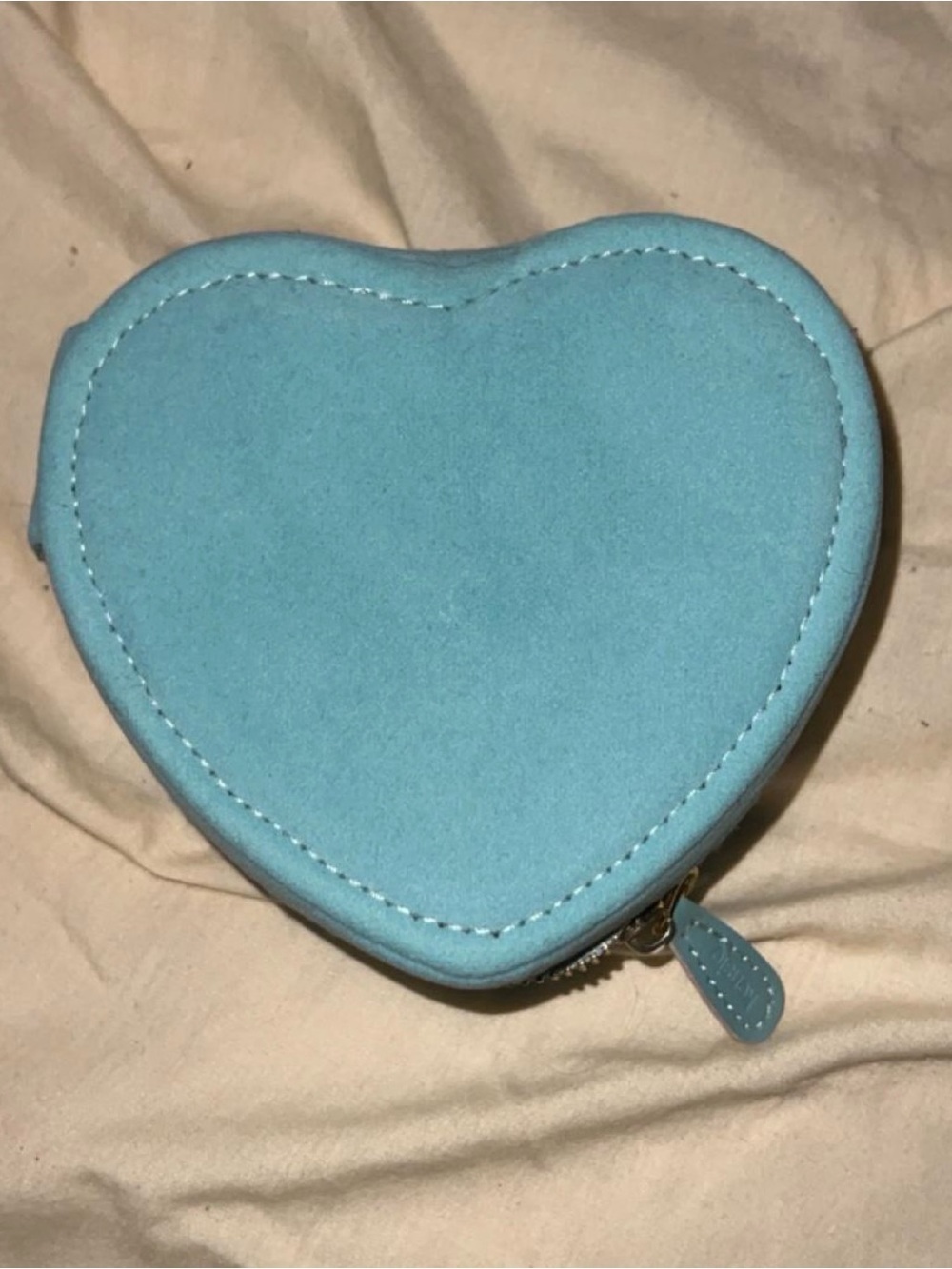 T.J.Maxx Heart-Shaped Jewelry Pouch in Sky Blue